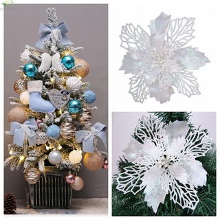 Bộ 6 Hoa Giả Lấp Lánh 16cm Dùng Để Trang Trí Cây Thông Noel