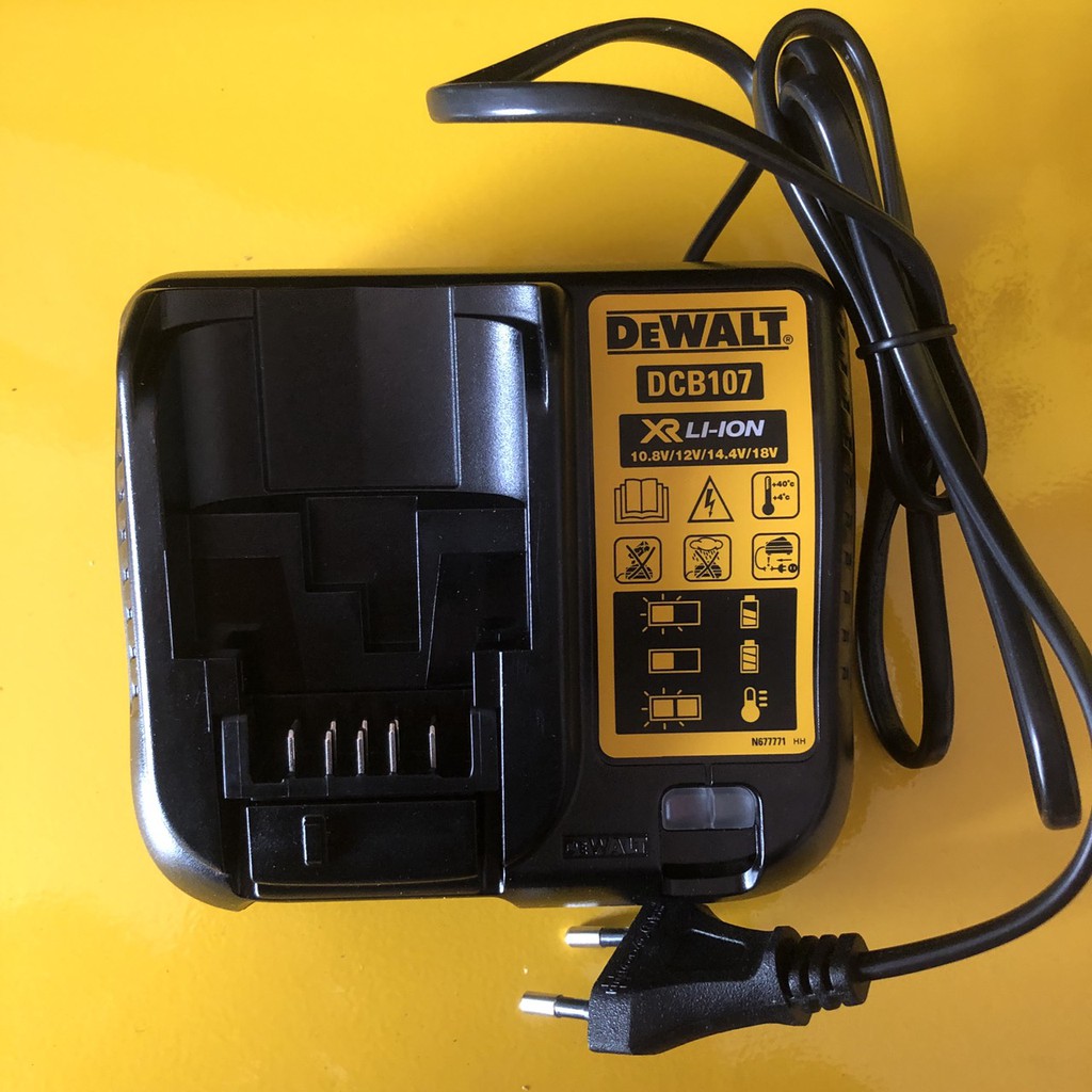 Đế Sạc đa năng Dewalt DCB 107 10.8V-18V - Sạc Zin bảo hành chính hãng 1 năm