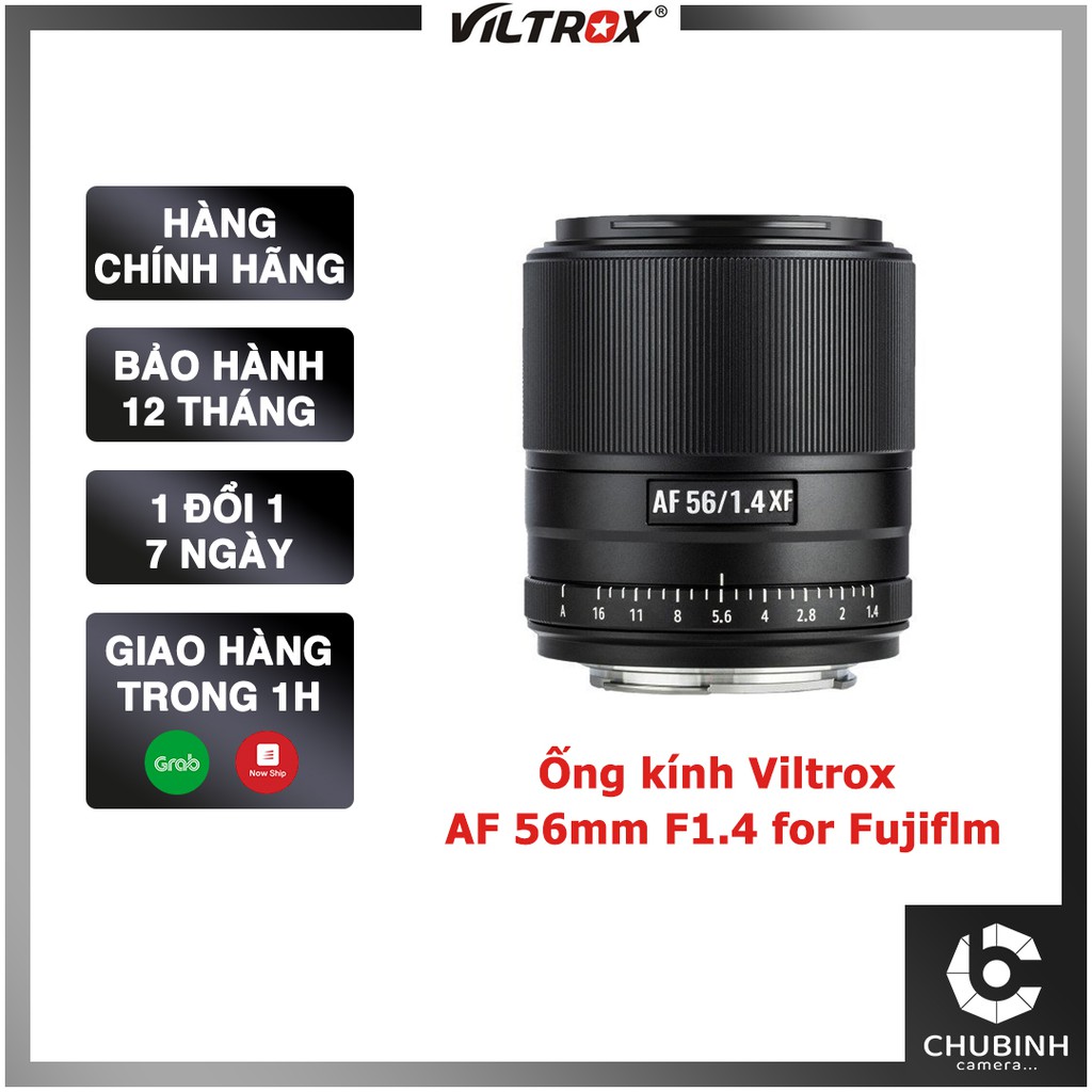 [Tặng Mũ Fuji] Ống kính Viltrox 56mm f/1.4 STM ED IF cho Fujifilm (AF 56mm F1.4) | Chính hãng