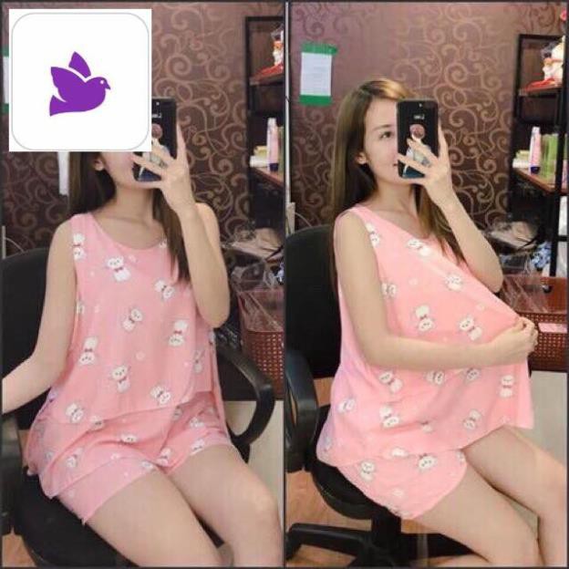 Bộ Lanh Bầu Sau Sinh LANH BA LỖ, Thoáng Mát Ngày Hè, Tiện Cho Bé Ti (apastore_official)