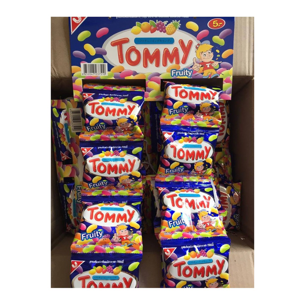 Combo 2 gói kẹo dẻo hạt đậu Tommy Thái Lan các vị: trái cây - coca (18gram x 2)