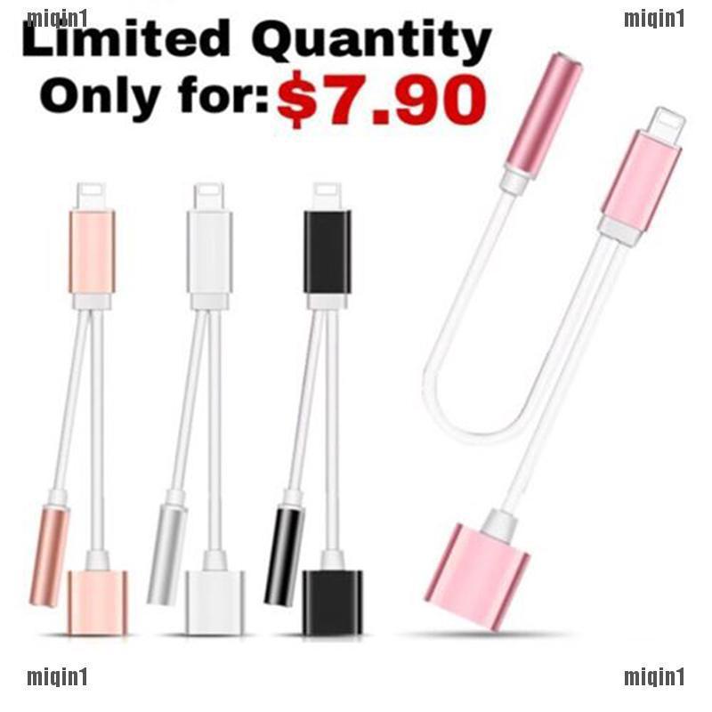 Dây cáp chuyển đổi cổng lightning sang 1 cổng 3.5mm + 1 cổng sạc Micro USB tiện dụng