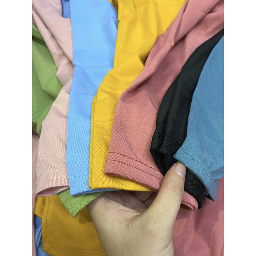 Áo Thun Trơn Smooth Unisex 🌸 Phông dài tay cổ tròn form rộng dáng suông màu Đen | Trắng | Tím | Hồng | Vàng Ulzzang 🌸
