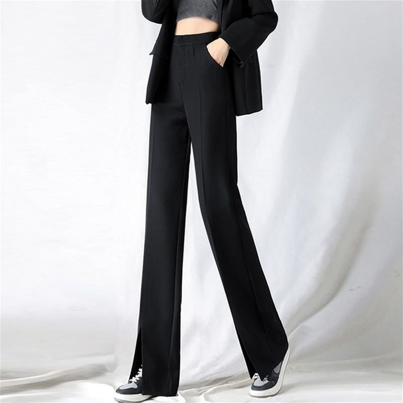 Quần Dài Lưng Cao Ống Rộng Xẻ Tà Thời Trang 2021 Cho Nữ