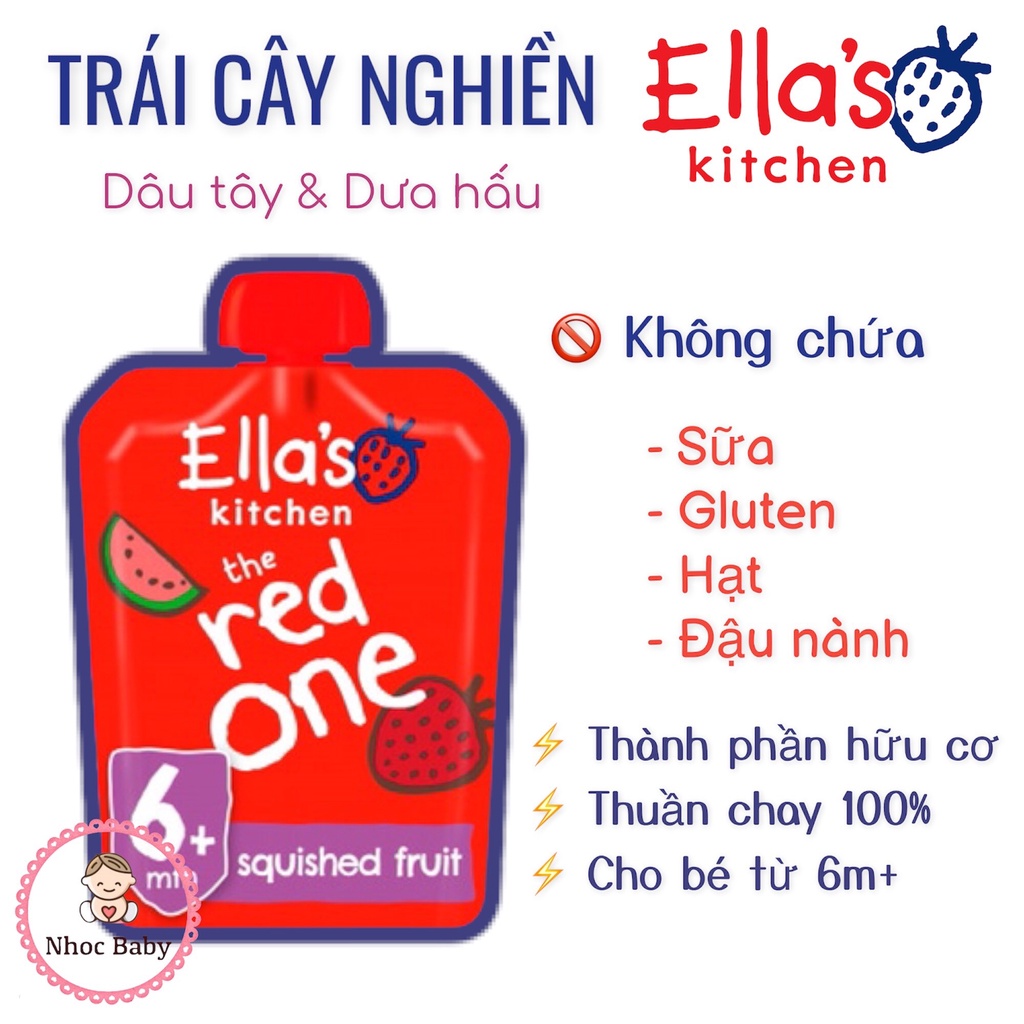 Hoa quả nghiền Ella’s Kitchen cho bé 4/6m+ 70g (air UK) date 2023