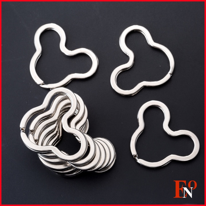 Khoen móc khóa thép không gỉ hình mickey 3.8cm*0.2cm dùng mix đồ handmade, phụ kiện thời trang...