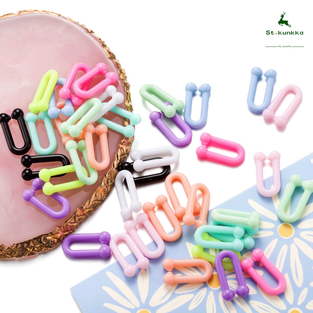 Bộ 50/100 nút nhựa hình chữ u St.kunkka chuyên dụng cho diy