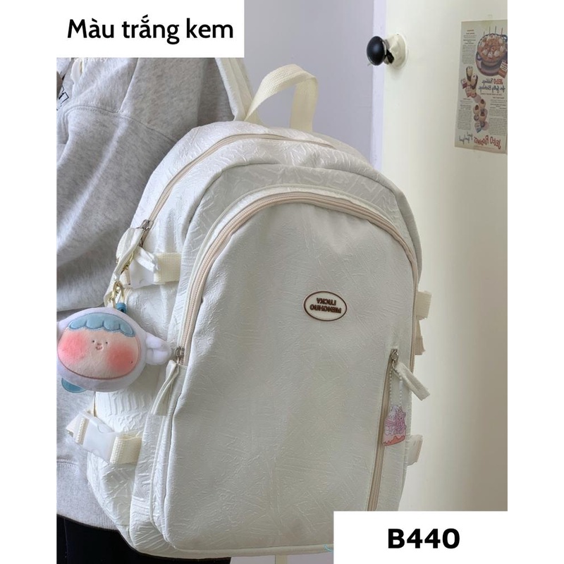 Balo đi học ulzzang hàn quốc, cặp sách nữ cấp 2, cấp 3 đẹp basic giá rẻ B440