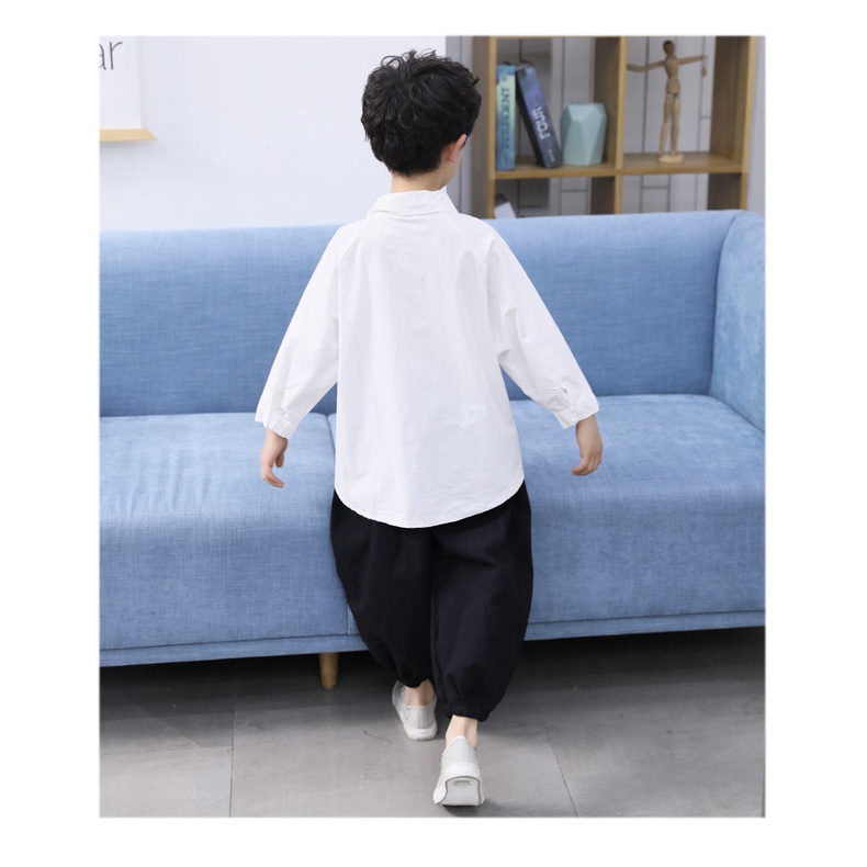 Bộ áo sơ mi tay dài và quần dài thời trang cho bé trai
