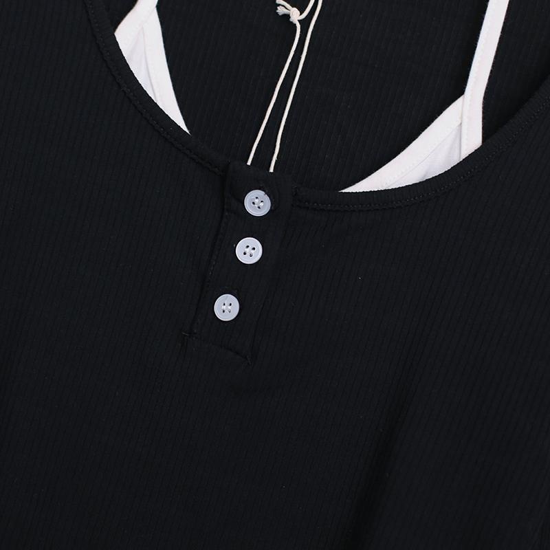 Áo croptop dài tay cổ tròn xinh xắn theo phong cách Hàn Quốc dành cho nữ | BigBuy360 - bigbuy360.vn