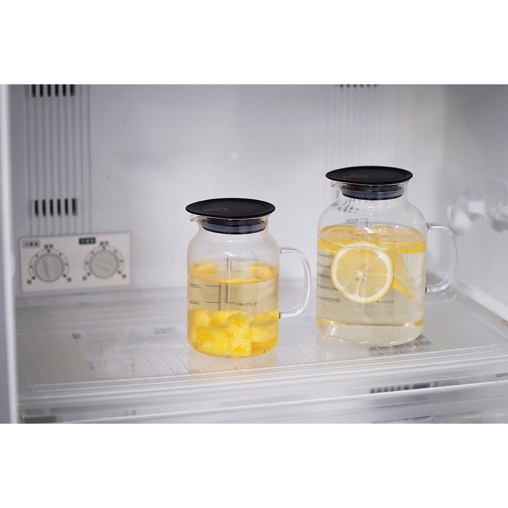 Bình detox bằng thủy tinh HARIO 1L ngâm ủ trái cây, đựng nước  - Vinegar's Fruit Pot VFP-1000-B