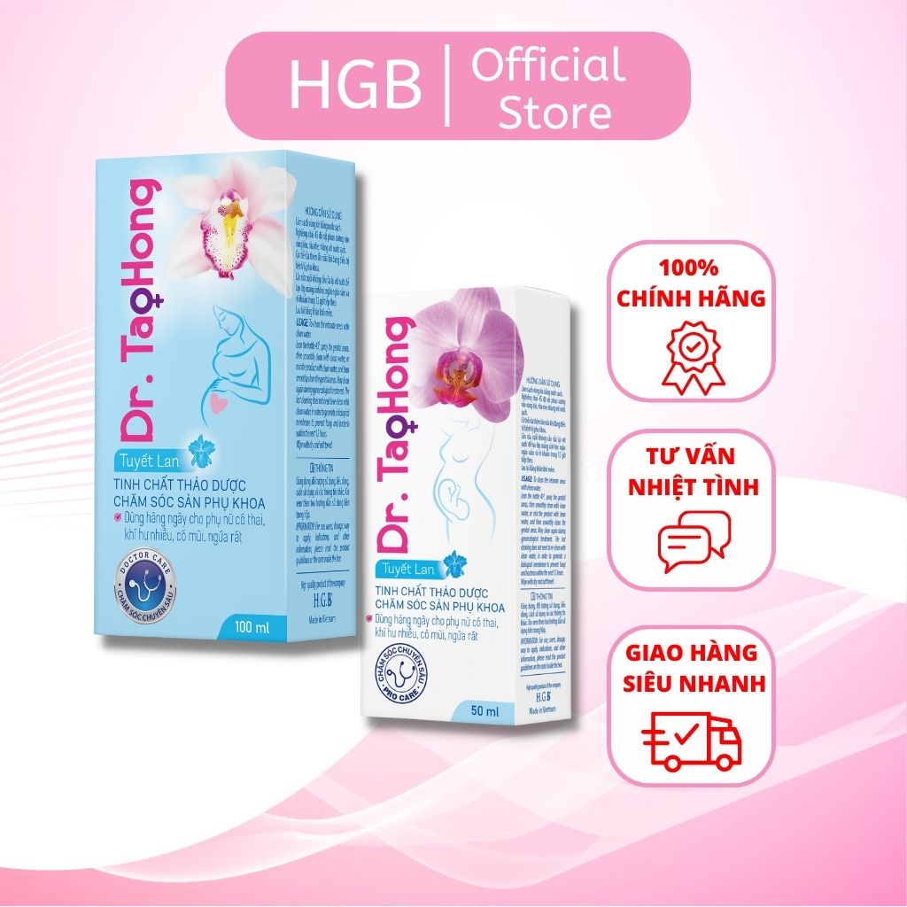 Dung Dịch Vệ Sinh Phụ Nữ HGB 100% Thiên Nhiên Cho Phụ Nữ Có Thai, Khí Hư Nhiều, Có Mùi, Ngứa Rát - Dr Tao Hong Tuyết Lan