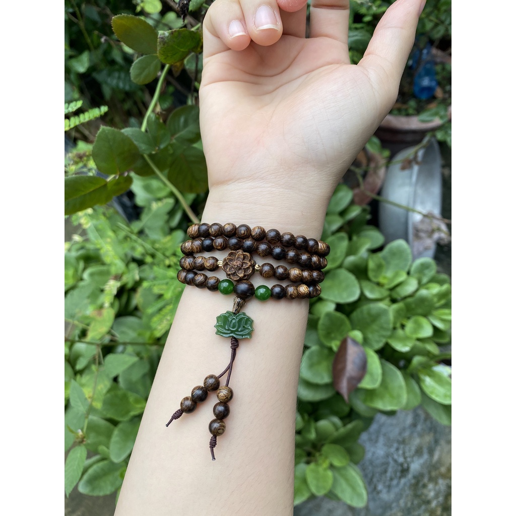 Vòng Trầm Hương Mix Đá - Chuỗi Tràng 108 Hạt- Trầm Hương Sánh Chìm Cao Cấp