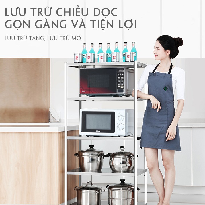 [KỆ NHÀ BẾP 𝗜𝗡𝗢𝗫 𝟯𝟬𝟰 CHÍNH HÃNG] kệ để nồi cơm điện, nồi chiên, lò vi sóng bằng inox không gỉ 304, giá đa năng bếp Việt