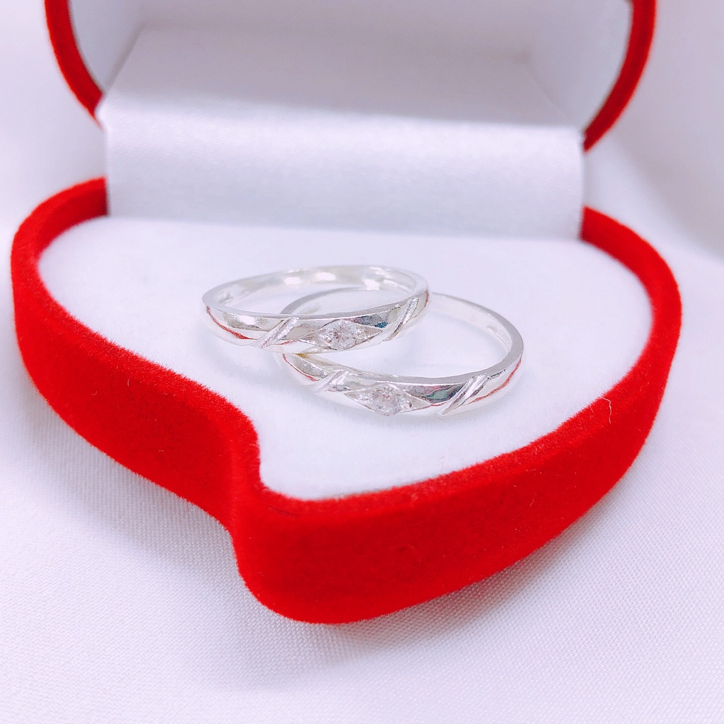 [Mã FAMARAL2 giảm 10K đơn 50K]Nhẫn đôi nhẫn cặp nhẫn cưới bạc ta xinh xắn LINH MIU SILVER