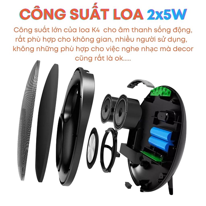 Loa nghe nhạc karaoke không dây K4+ cao cấp công nghệ bluetooth 5.0