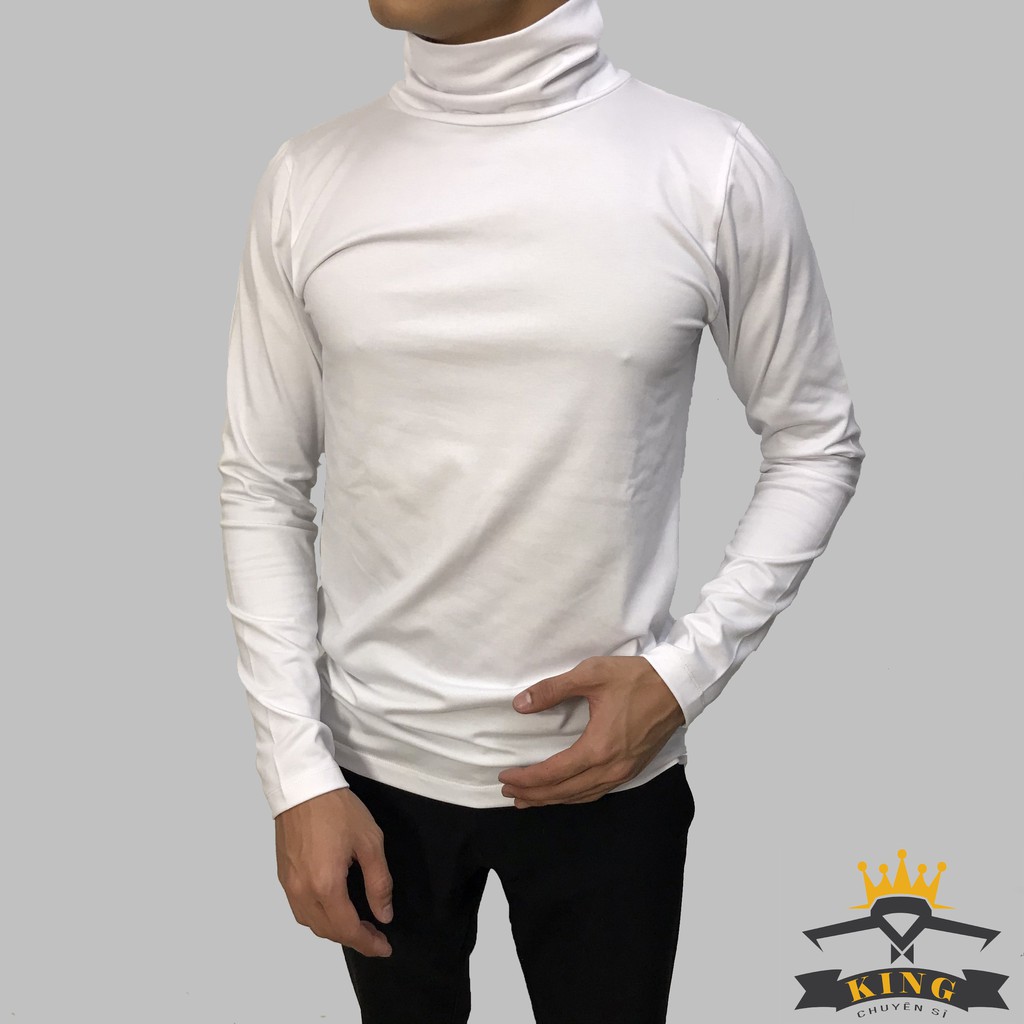 Áo cổ lọ nam ✅ Áo cổ cao nam giữ nhiệt tay dài, Chất thun COTTON co giãn cao cấp from áo ôm body siêu đẹp | BigBuy360 - bigbuy360.vn
