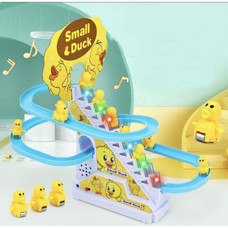 Đồ Chơi Cầu Trượt Vịt Vàng Leo Thang Phát Nhạc Cực Vui Tai Cho Bé Yêu
