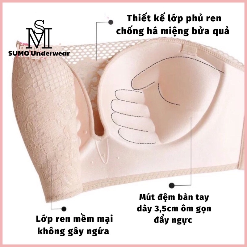 ÁO NGỰC KHÔNG DÂY, ÁO QUÂY REN CHỐNG TỤT, MÚT ĐỆM BÀN TAY ÔM NÂNG NGỰC, TẠO KHE. TẶNG KÈM DÂY VAI. HÀNG CHUẨN LOẠI 1.