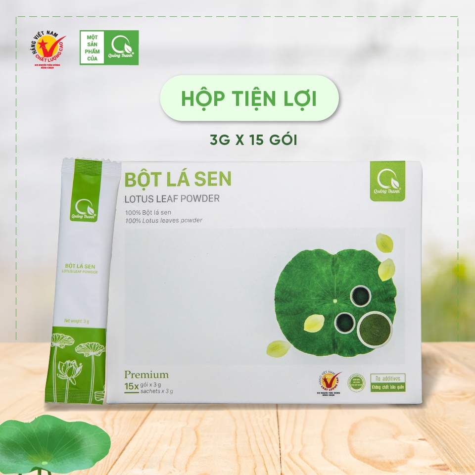 Bột lá sen Quảng Thanh hộp 3gx15 gói