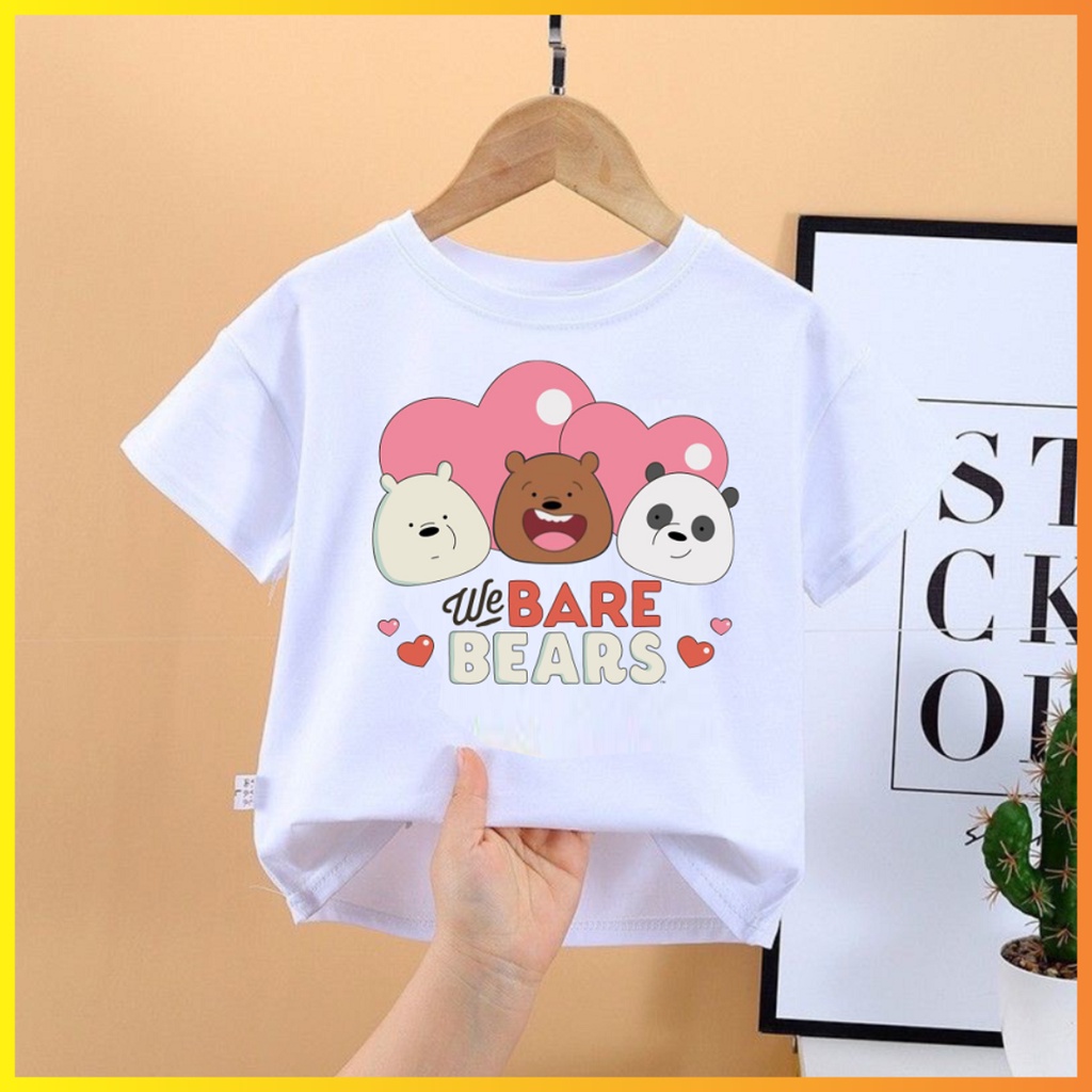 Áo thun trẻ em in hình 3 chú gấu we bare bears cực hot bé trai bé gái