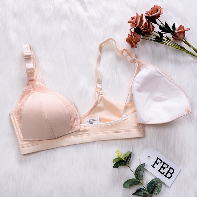 Áo ngực bầu  áo ngưc cho con bú ❤️ mẫu trơn viền ren