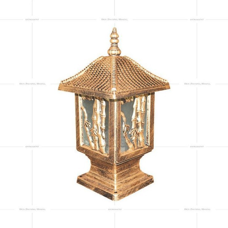 [Giá Rẻ - Uy Tín]  Đèn trụ cổng: Mẫu đèn trang trí ngoài trời Nhôm Đúc P6188