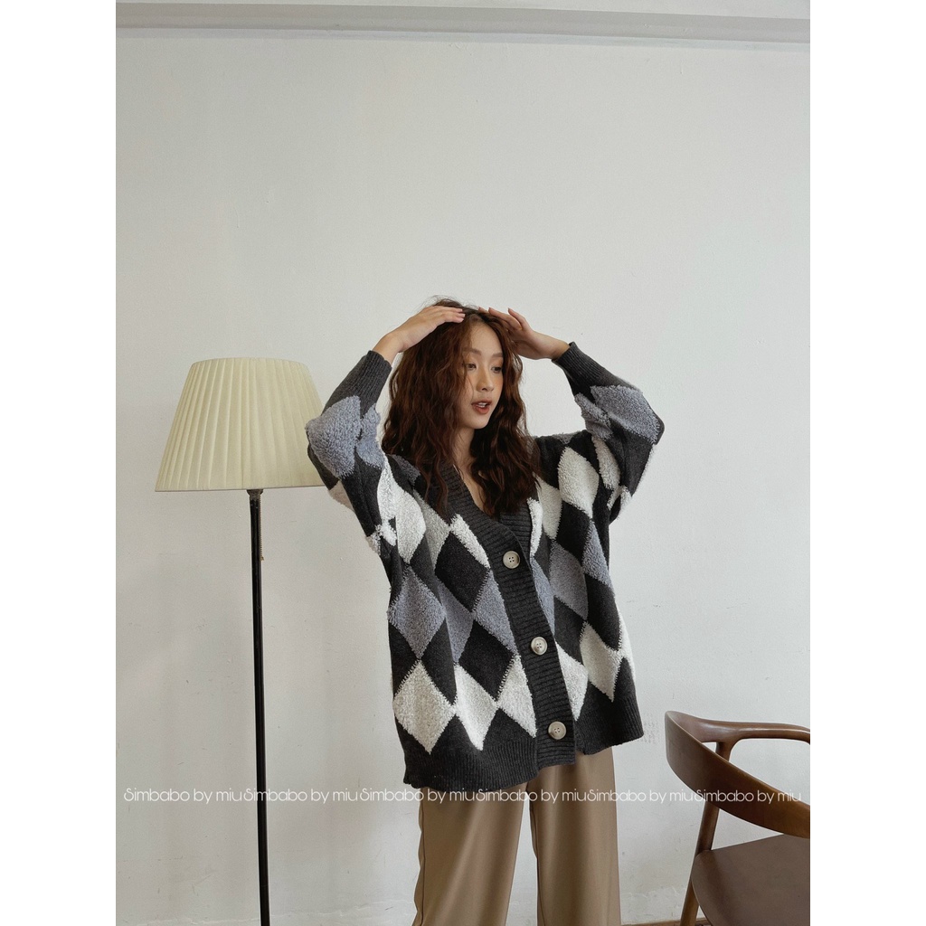 (Ảnh thật) Áo cardigan trám bông Simbabo