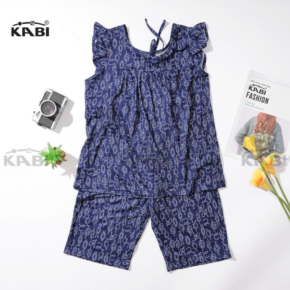 Đồ bộ mặc nhà nữ KABI vải thun cotton 4 chiều thoáng mát hình bông nhiều màu