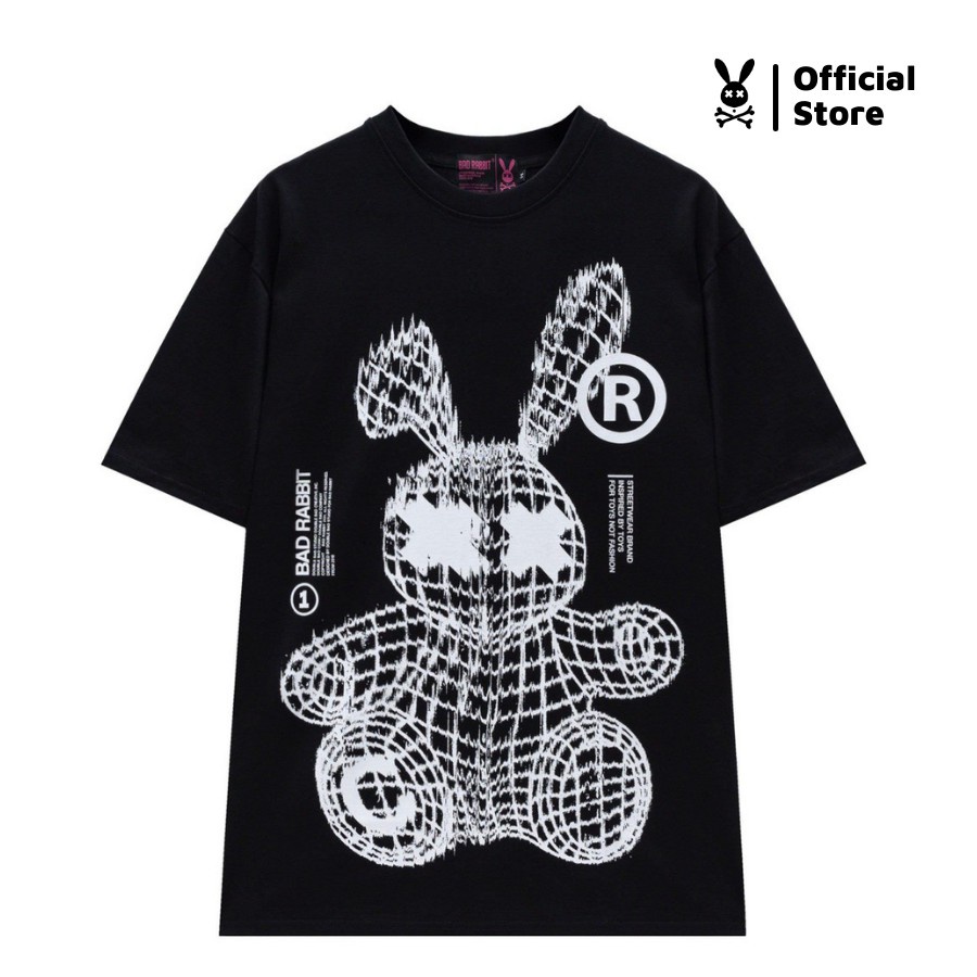 Áo thun Unisex Bad Rabbit THE GRID 100% Cotton Local Brand Chính Hãng đen