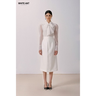 Sơ Mi Tay Dài Cổ Nơ Nữ White Ant Chất Liệu Cupro Hàng Thiết Kế Cao Cấp NOAM BOW SHIRT 170300224