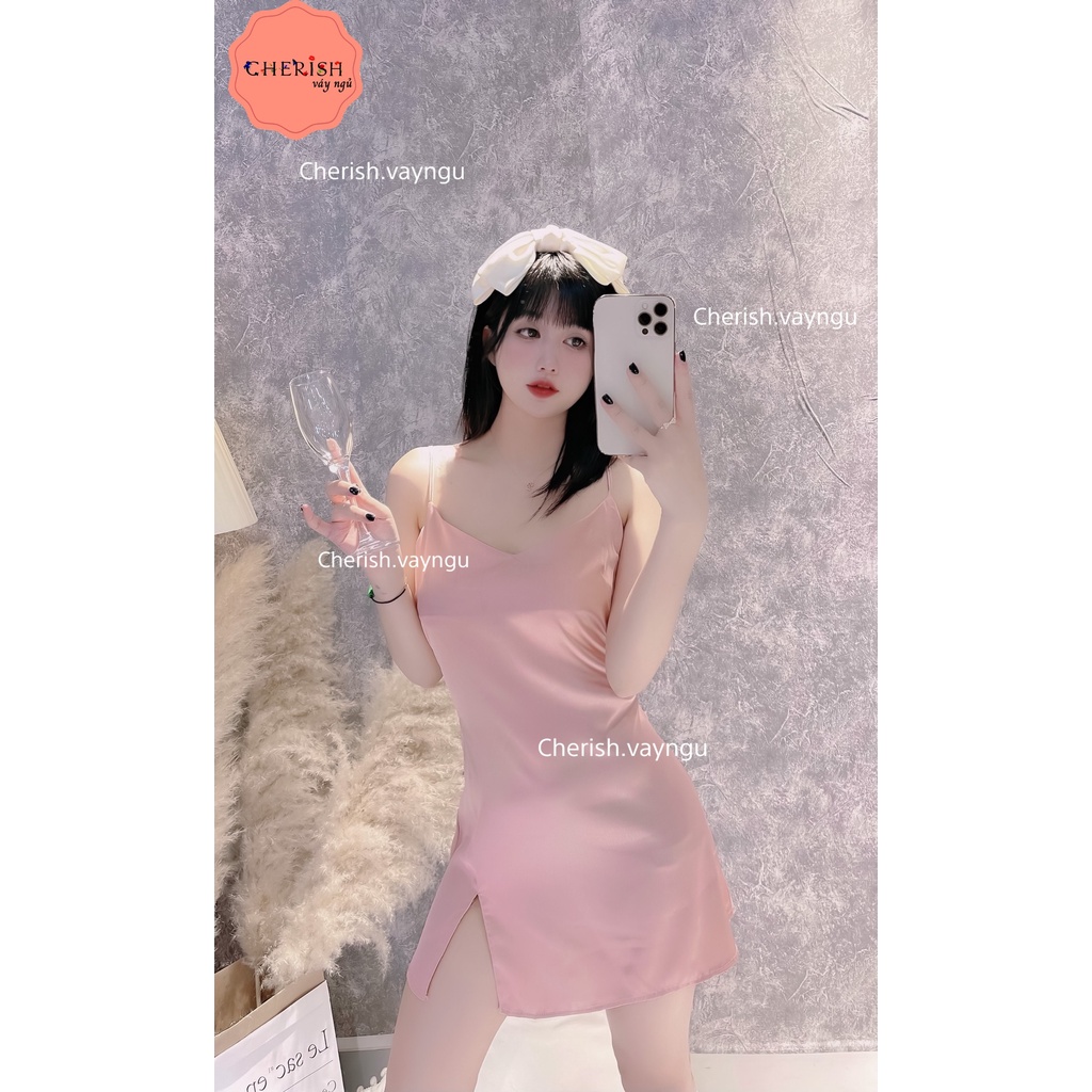 (M. 120) Váy ngủ sexy lụa cao cấp kiểu basic Đầm mặc nhà gợi cảm quyến rũ