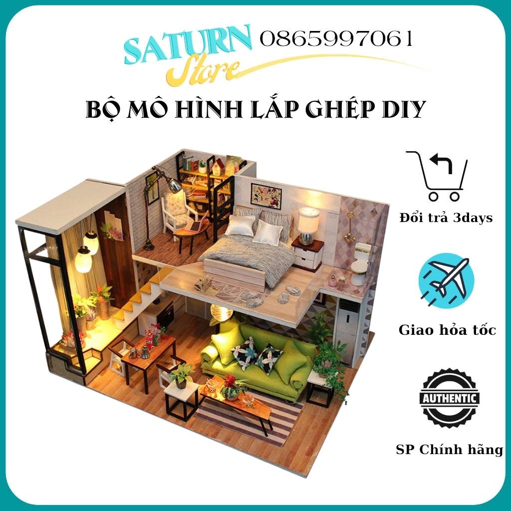 Lắp ghép mô hình,Bộ mô hình lắp ghép DIY ( Tặng kèm keo + mica )- Biệt Thự kích thích tư duy sáng tạo cho bé yêu
