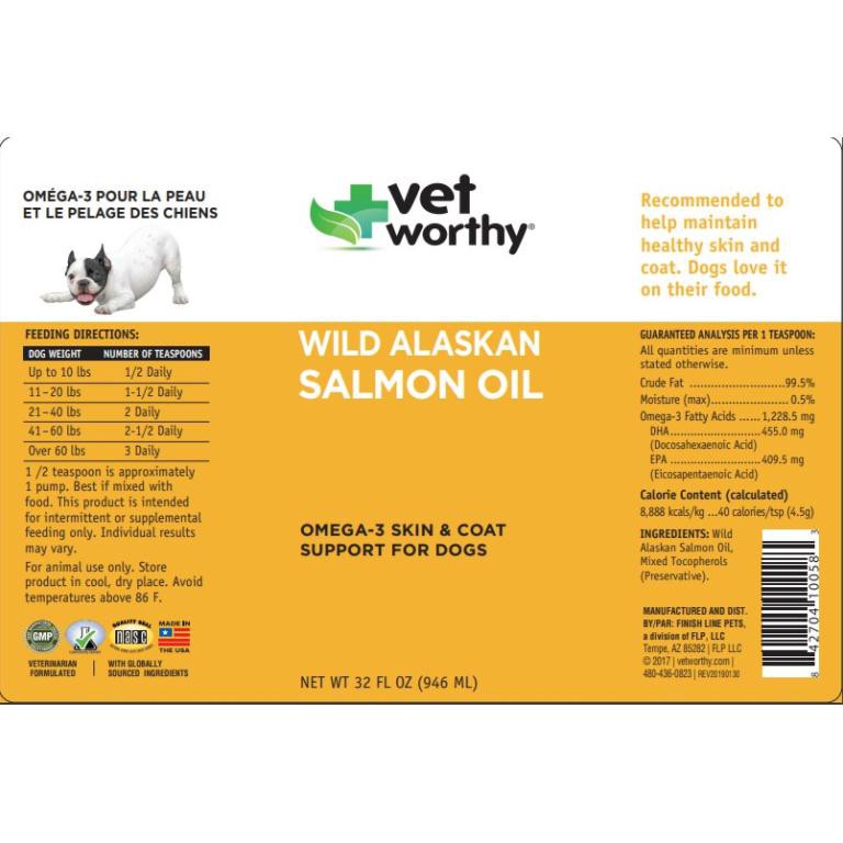 Dầu cá hồi cho chó mèo Vet Worthy - 32 Oz 946ml của Mỹ