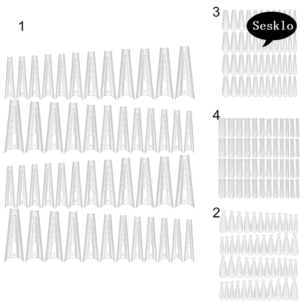 Set 120 Móng Tay Giả Trong Suốt Nối Dài Móng Nhanh Chóng