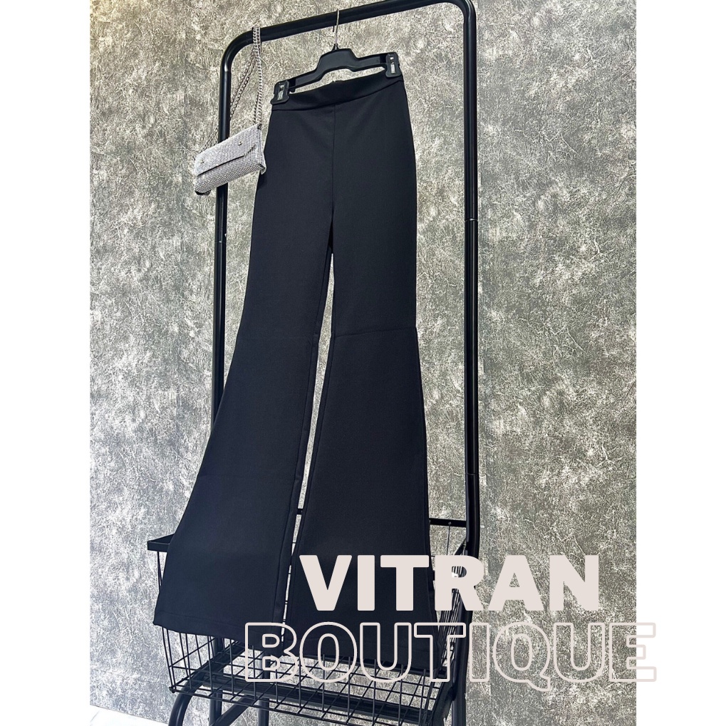 Quần ống loe lưng cao hack dáng