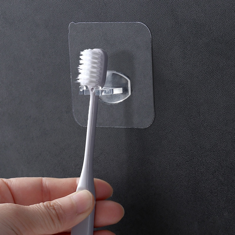 Set 10 Giá Đỡ Bàn Chải Đánh Răng Trong Suốt Tự Dính Không Đục Lỗ Sắp Xếp Gọn Gàng Cho Nhà Tắm