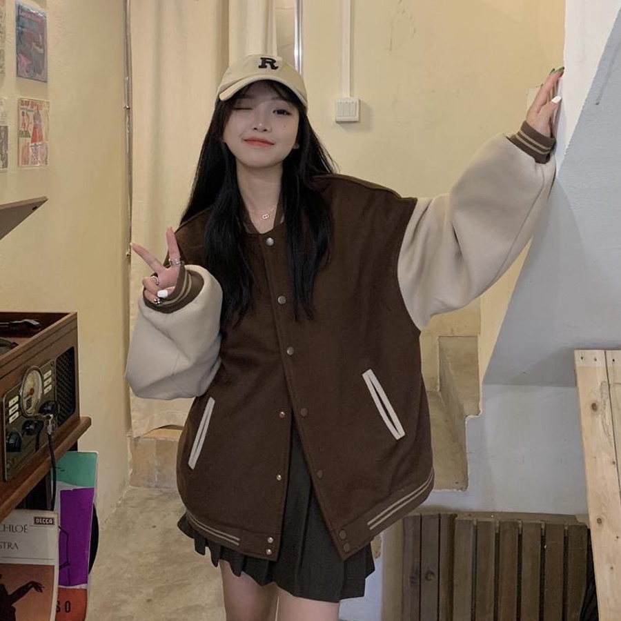 Áo Bomber Varsity Nam Nữ Nỉ Mặc Thoải Mái Và Ấm Áp Thời Trang Hot Trend