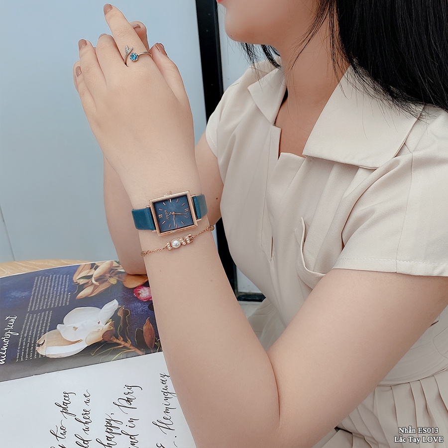 Đồng Hồ Nữ JA-1335C Julius Dây Da Hàn Quốc (Xanh Dương)