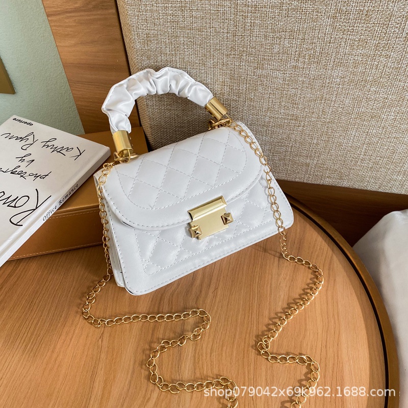 Túi xách tay đeo vai IELGY da PU họa tiết gân sọc kim cương thời trang dành cho nữ