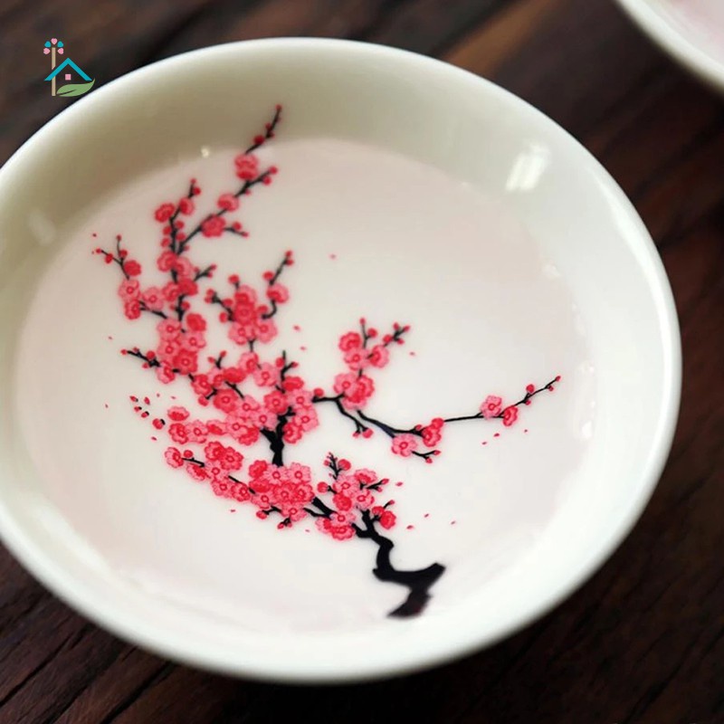 Cốc uống trà có thể thay đổi màu sắc họa tiết hoa anh đào