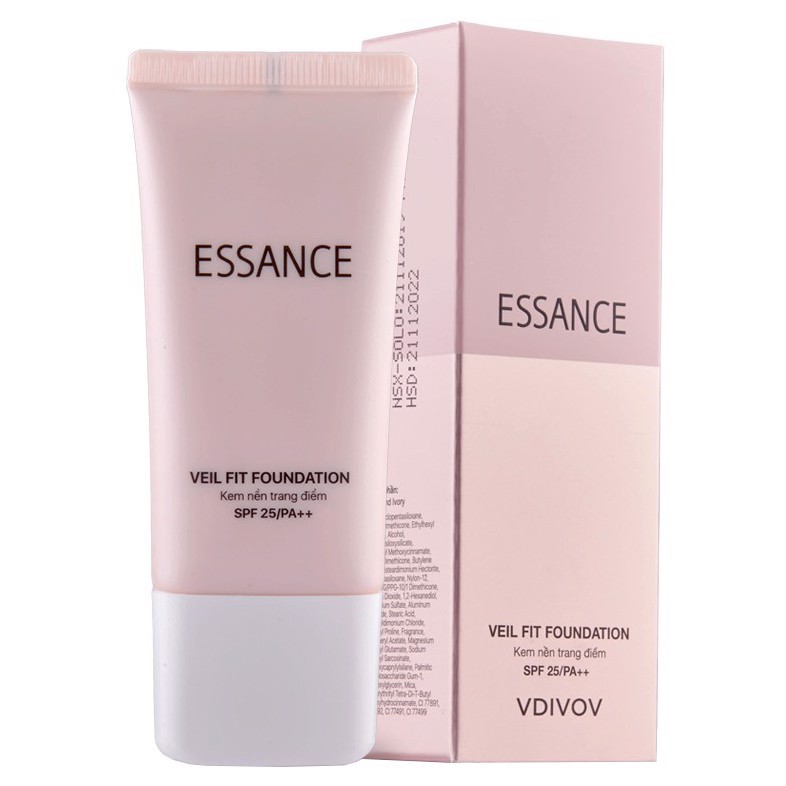 Kem nền bền màu che khuyết điểm toàn diện Essance Veil Fit Foundation SPF25 PA++ 30ml