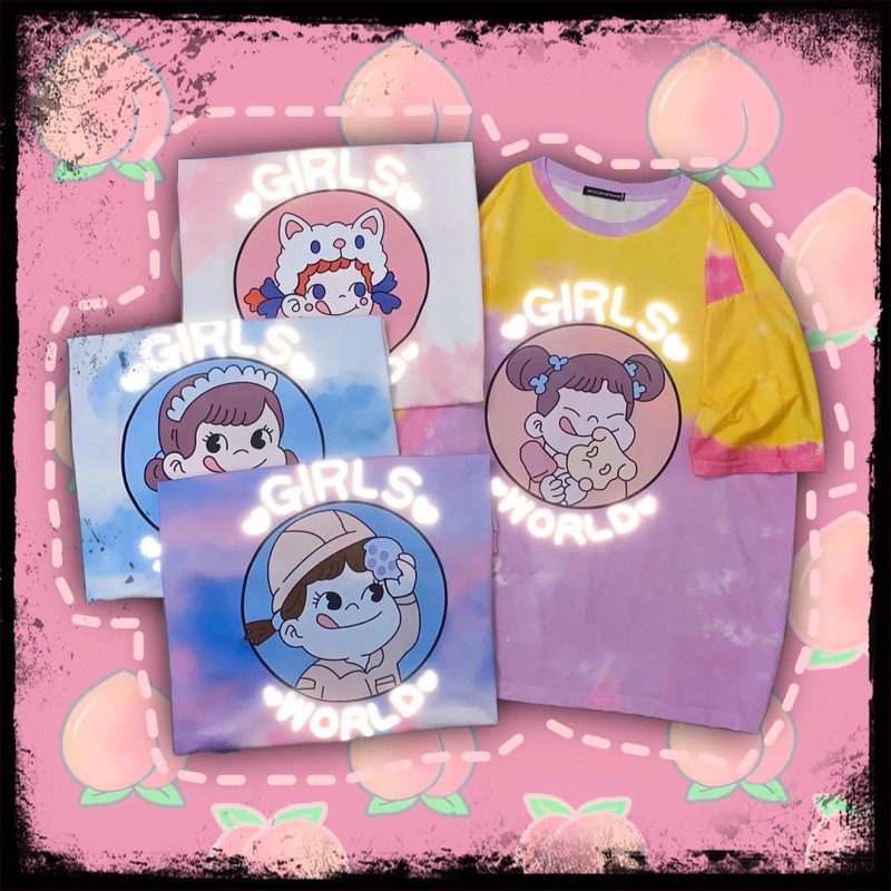 Áo Thun Tay Lửng TIE TEE Phản Quang GIRLS WORLD Ảnh Thật