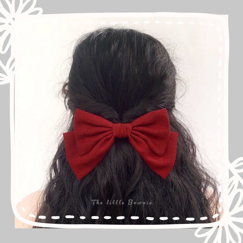 Kẹp tóc nơ 2 tầng linen Belle Scrunchies