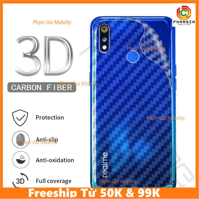 Dán mặt lưng skin carbon Realme 5 / Realme 5 Pro