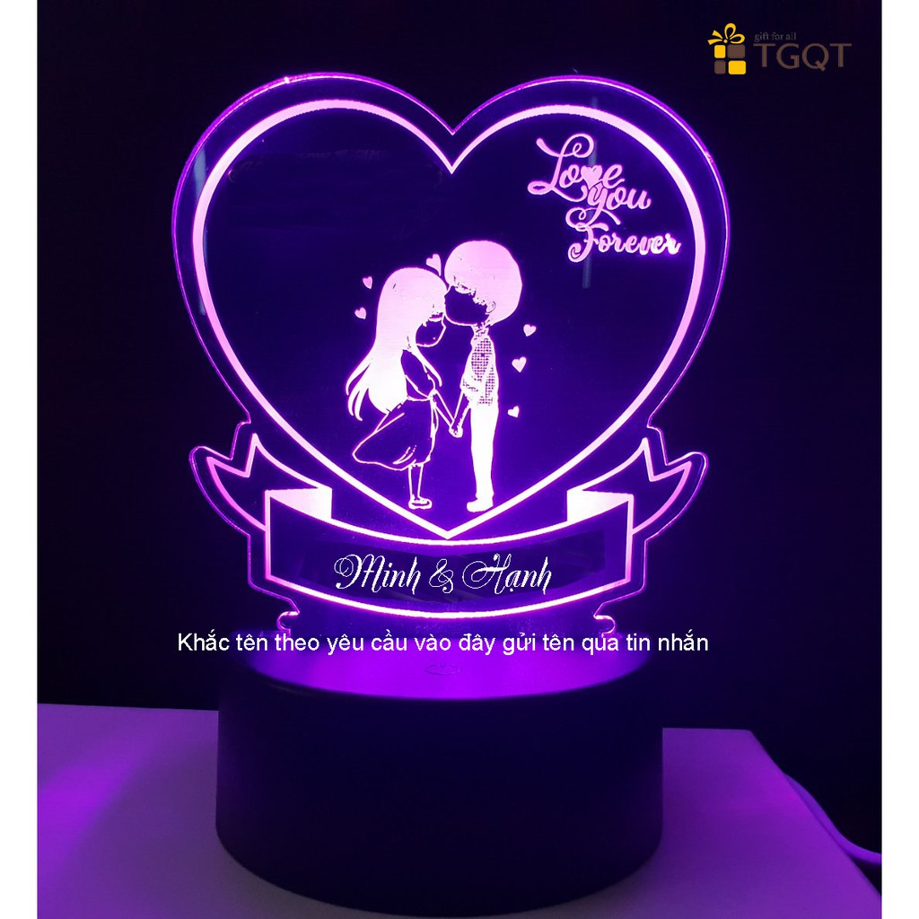 Đèn ngủ 3D để bàn, đèn trang trí phòng ngủ, khắc theo yêu cầu - Làm quà tặng sinh nhật, quà tặng đám cưới