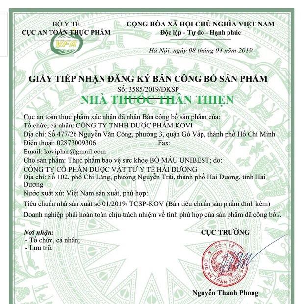 Unibest - Hỗ trợ làm giảm tình trạng da xanh xao, mệt mỏi