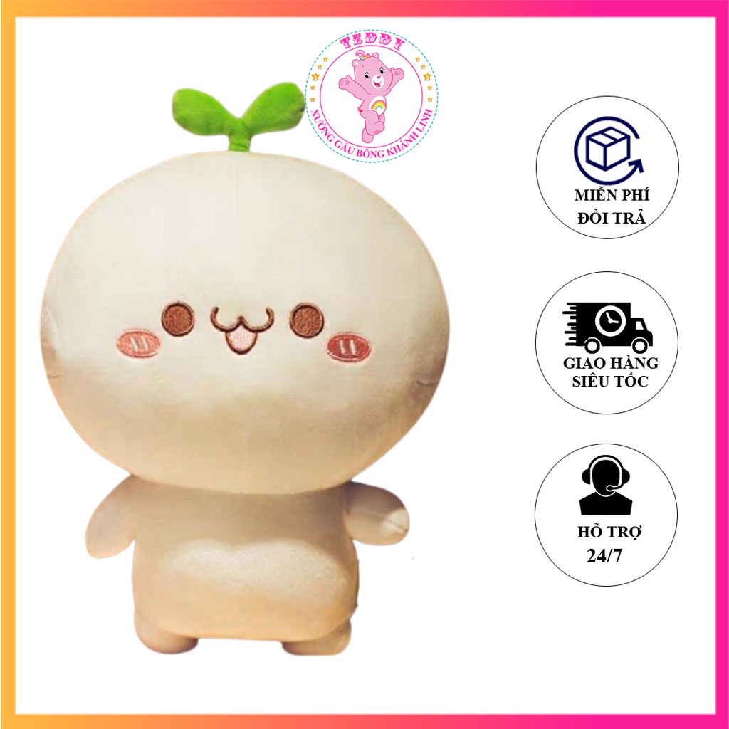 Gấu Bông Rau Mầm Củ Cải Siêu Dễ Thương Size 40Cm Vải Nhung Co Dãn 4 Chiều Hàng Xuất Siêu Thị