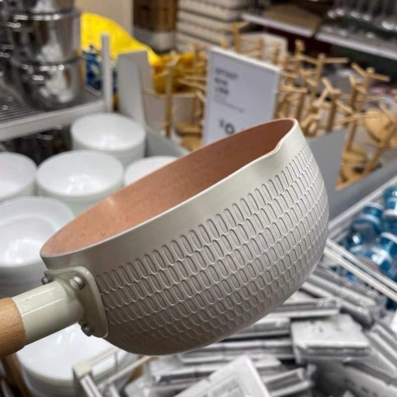 Chảo chống dính sâu lòng cán gỗ chắc chắn size 18cm - dùng cho tất cả các loại bếp mẫu mới