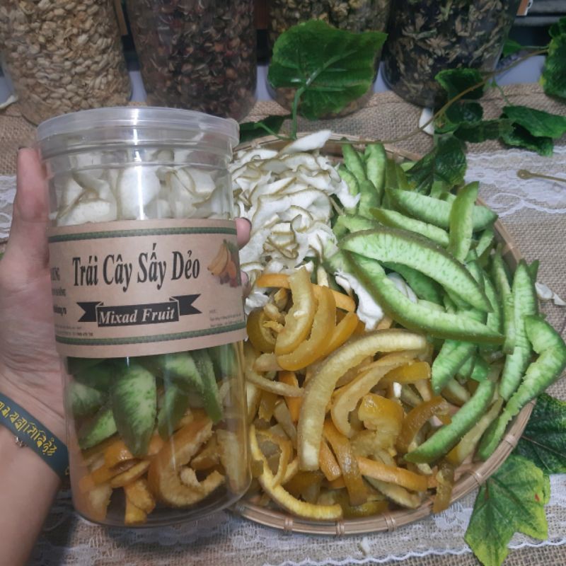 MIX 3 Loại Vỏ Bưởi Sấy Lạnh Dẻo Cao Cấp Hộp 300gr
